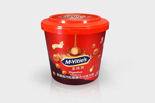 McVitie's Lançou Reciclagem Recipiente Biscuit: 5.2L Balde De Plástico